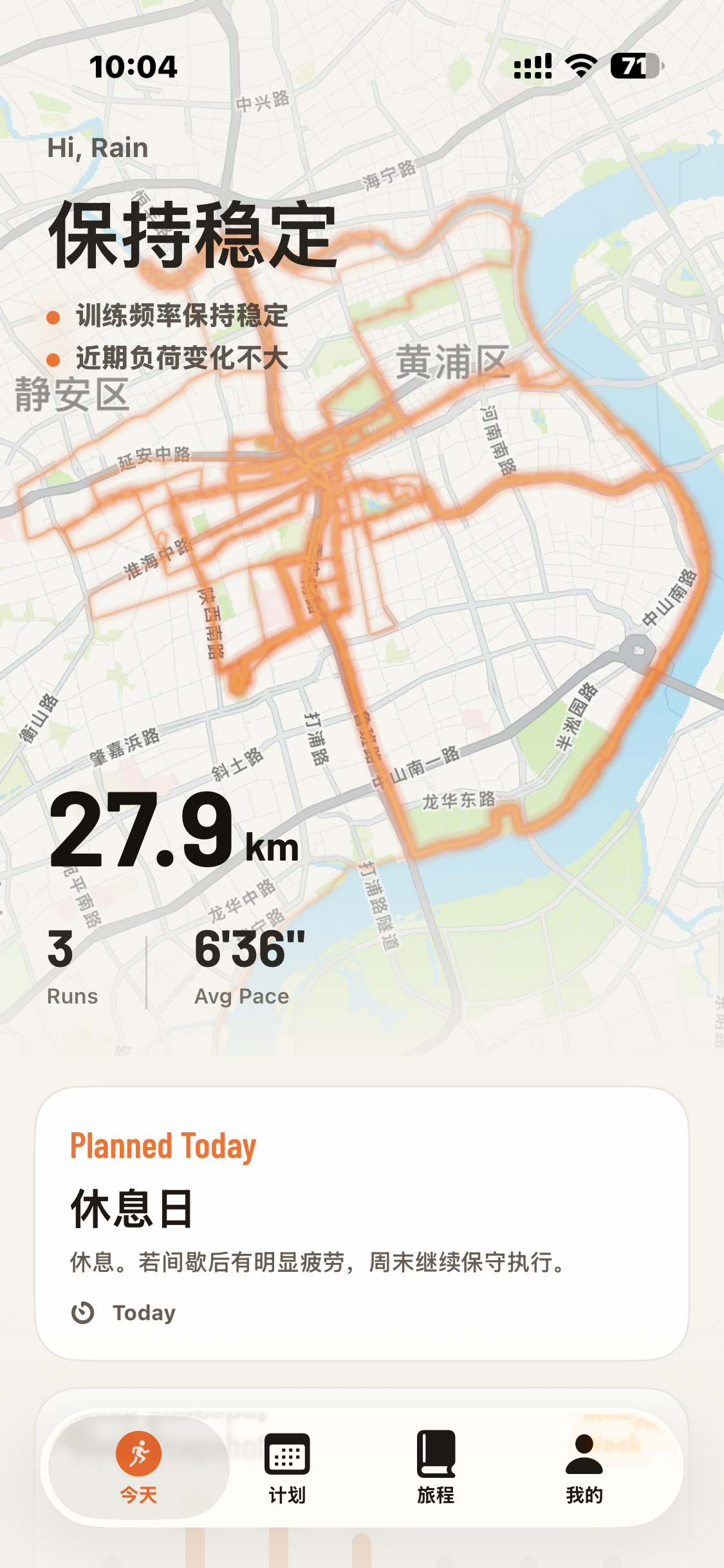 PacerMind 2.0 Today overview screen